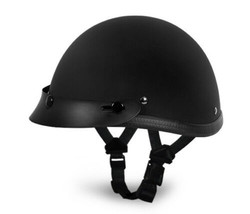 New Daytona Skull Cap SMOKEY W/ SNAPS-DULL BLACK Motorcycle Helmet - £43.74 GBP