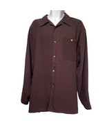 Vintage De Cello Men&#39;s Brown Long Sleeve Button Down Shirt Plus Size 2XL - $34.64