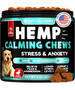 Hemp Calming Chews for Dogs Anxiety Relief w/ Turmeric Valerian Ginger 1... - $28.73