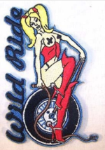 Wild Ride Biker Lady Embrodiered Patch P486 New Jacket Iron Bikers Item Novelty - £2.24 GBP