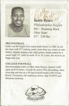 Keith Byars Signed Vintage Football Camp Program Page Eagles Ohio State - £15.77 GBP