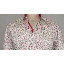 Men Shirt J.Valintin Turkey Usa All Egyptian Cotton Axxess Style 3325-01 Red image 8