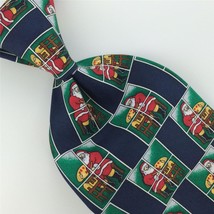 Yule Tie Greetings Red Navy Santa Painting Christmas Silk Neck Tie #2-153 New - £15.81 GBP