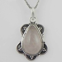 Solid 925 Sterling Silver Rainbow Moonstone Pendant Necklace Women PSV-1992 - £27.10 GBP+