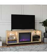Fireplace TV Stand Entertainment Center 70-inch TVs Media Console Glass ... - £321.94 GBP