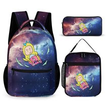 Mondxflaur Cartoon Backpacks for School Kids Lunch Bag and Pencil Cases Set - £37.44 GBP