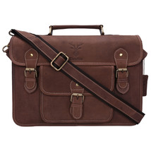 Genuine Leather Expandable Portfolio Messenger Shoulder Bag Brief Case B... - $68.89