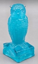 VTG Degenhart Glass Wonder Blue Translucent Wise Owl Books Figurine Paperweight - £24.64 GBP