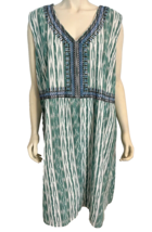 J.Jill Women&#39;s Sleeveless Woven Embroidered Dress Green 3X NWT - £52.37 GBP