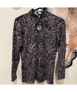 Leopard Mock Neck Sequin Sweater Keyhole Opening Dillards Mobwife Animal... - $26.74 CAD