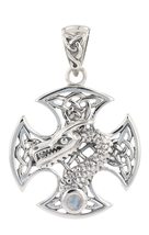 Jewelry Trends Dragon Protection Cross Celtic Knot Sterling Silver Pendant - £71.13 GBP
