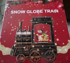 Christmas Snow Globe Lantern Train with Water Swirling Glitter, Musical ... - $35.63