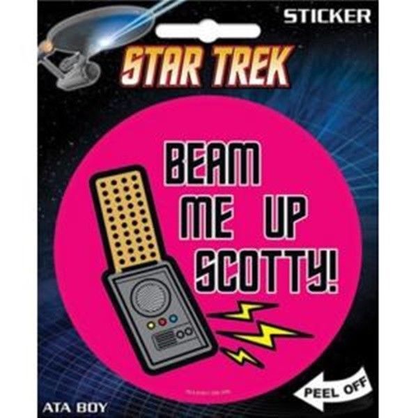 Star Trek Classic Beam Me Up Scotty Peel Off Sticker Decal, NEW UNUSED - $3.99