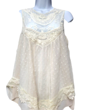 Lace blouse  sleeveless &quot; Andree&quot; by unit size  Antique White - £13.28 GBP