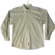 J Riggings Sportswear Shirt Adult Medium Light Gray Twill Utility Button Down - $18.50