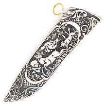 14" Dragon Head Dagger Crafted Fixed Blade Hunting Knife With Scabbard image 3