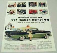 1957 Print Ad The &#39;57 Hudson Hornet V-8 Hardtop 2-Door New Trim - £10.70 GBP