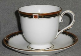 Lenox Bone China Regency Black Pattern Cup And Saucer Made In Usa - £9.43 GBP