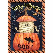 Peek-A-Boo Mummy Halloween Garden Flag -2 Sided Message, 13&quot; x 18&quot; - $22.95