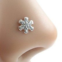 Cute Women 925 Silver Clear White CZ Studded Screw Nose Stud - £11.41 GBP