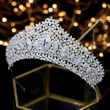 Full Zircon Crystal Tiaras Crowns for Brides Wedding Hairbands Royal Princess Ev - £154.73 GBP