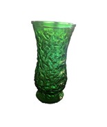 Vintage Hoosier Glass Vase - Emerald Green Crinkle Pattern 8.5 Inches Long - $8.74 CAD