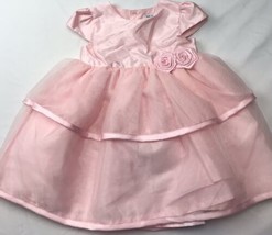 Carters Just For You Formal Party Dress Sz 18 M Roses Lined Ruffled Layered Pink - £24.94 GBP