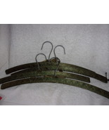 Vintage Green Satin Covered Clothes Hangers Lot of 4 - $5.99