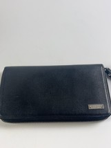 Authentic Burberry Black Label Bifold Long Zippy Wallet Black 7.5x4 - £134.78 GBP