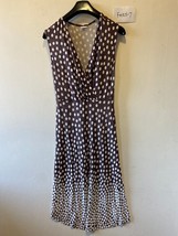 LASCANA Polka Dot Print Beach Dress in Brown/Cream  UK 10  (FM105-7) - £24.30 GBP