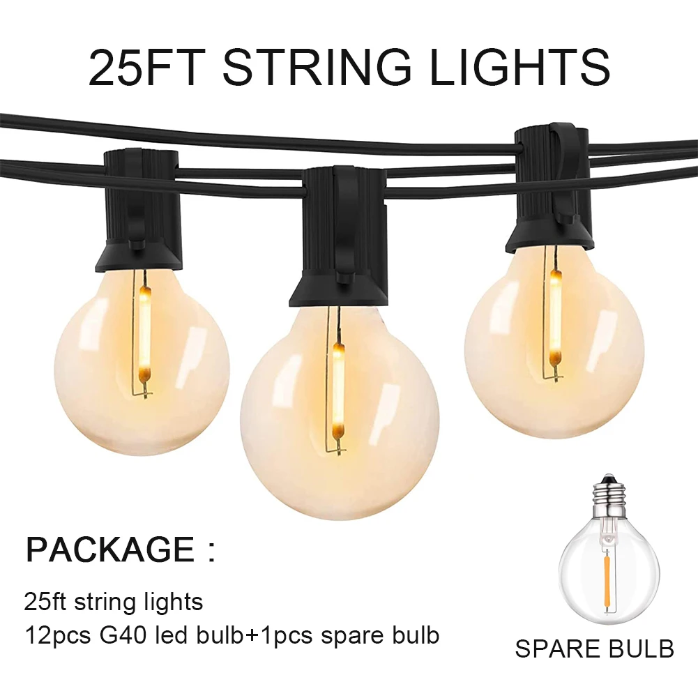 25ft 50ft 100ft LED Globe String Light Fairy LED G40 Outdoor For Party Garden De - £157.73 GBP