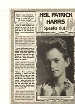 Neil Patrick Harris teen magazine pinup clipping Speaks Out Teen Machine - $2.50