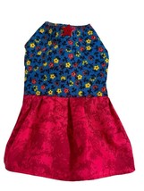 Pet Floral Red Dress XS Bougie Pets Bows New Cotton - $9.00