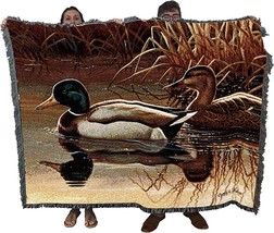 Quiet Couple Blanket by Cynthie Fisher - Ducks Lake Lodge Cabin Gift, 72x54 - £58.60 GBP