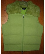 Magaschoni Green Cashmere Puffer Vest Size M - £16.58 GBP