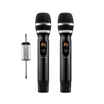 Wireless Microphone, Metal Dual Uhf Dynamic Handheld Microphone System For Karao - £80.22 GBP
