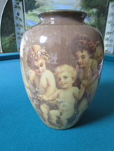 Enesco Vase Cherubs Angels 9 X 6&quot; * - £98.06 GBP