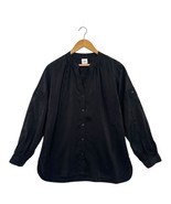 Cabi Top Womens Large Black Button Up V Neck Roll Tab Sleeve Minimalist ... - $369.40 MXN