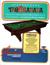The Granada Pool Table Flyer Original Vintage Billiards Game Artwork Pro... - $26.60