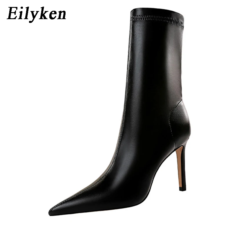 Eilyken 2024 Spring High Quality Soft PU Leather Boots Women Pointed Toe Pumps H - £196.94 GBP
