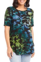 New Karen Kane Black Green Floral Top Blouse Tunic Size Xl $79 - £39.86 GBP