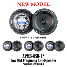 8 Pcs Audiopipe APMB-8SB-C 8&quot; 250 Watts Full Range Sealed Back Loud Speaker - £207.82 GBP