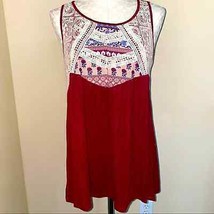 Moon &amp; Sky Embroidered burgundy tank size small - £16.76 GBP