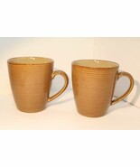 2 Mugs Roma Caramel 4815 By Sango 4&quot; Discontinued Light Brown Tan - $12.74