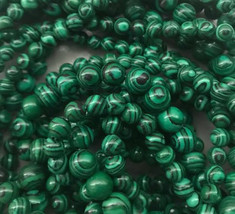 8mm Synthetic Malachite Round Beads, 1 15in Strand, green - $15.00