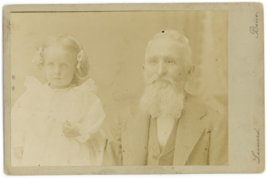 Circa 1880&#39;S Named Cabinet Card Adorable Girl And Grandfather Leonard Boise, Id - £7.43 GBP