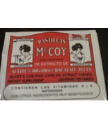 Pastillas McCoy Cod/ Fish Liver 100 Tablets  Acete De Hígado De Bacalao Peces - £27.10 GBP