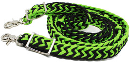 Horse Western Tack Nylon Braided Knotted Roping Barrel Reins Lime Green ... - £19.08 GBP