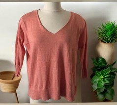 Cotton Emporium coral V back Lightweight  sweater Women’s Size S - $21.77