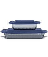 Colors (2-Pack, Full Set) Tinted Glass Baking Dish with BPA-Free Lid, Ob... - €105,53 EUR